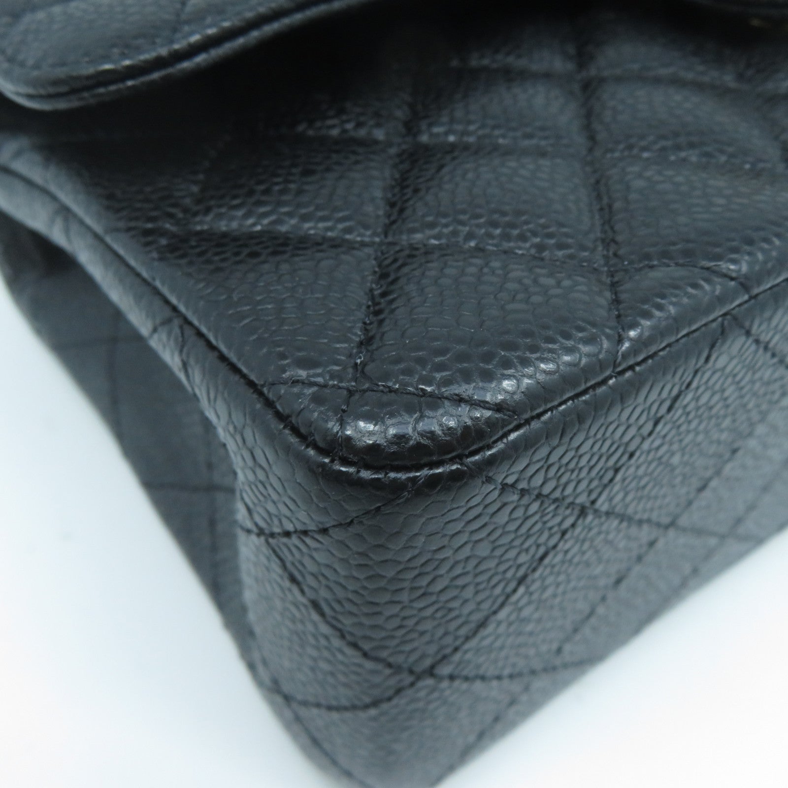 CHANEL 【激減優惠】菱格Caviar皮革Chain Shoulder Bag金扣鏈帶肩背袋黑色