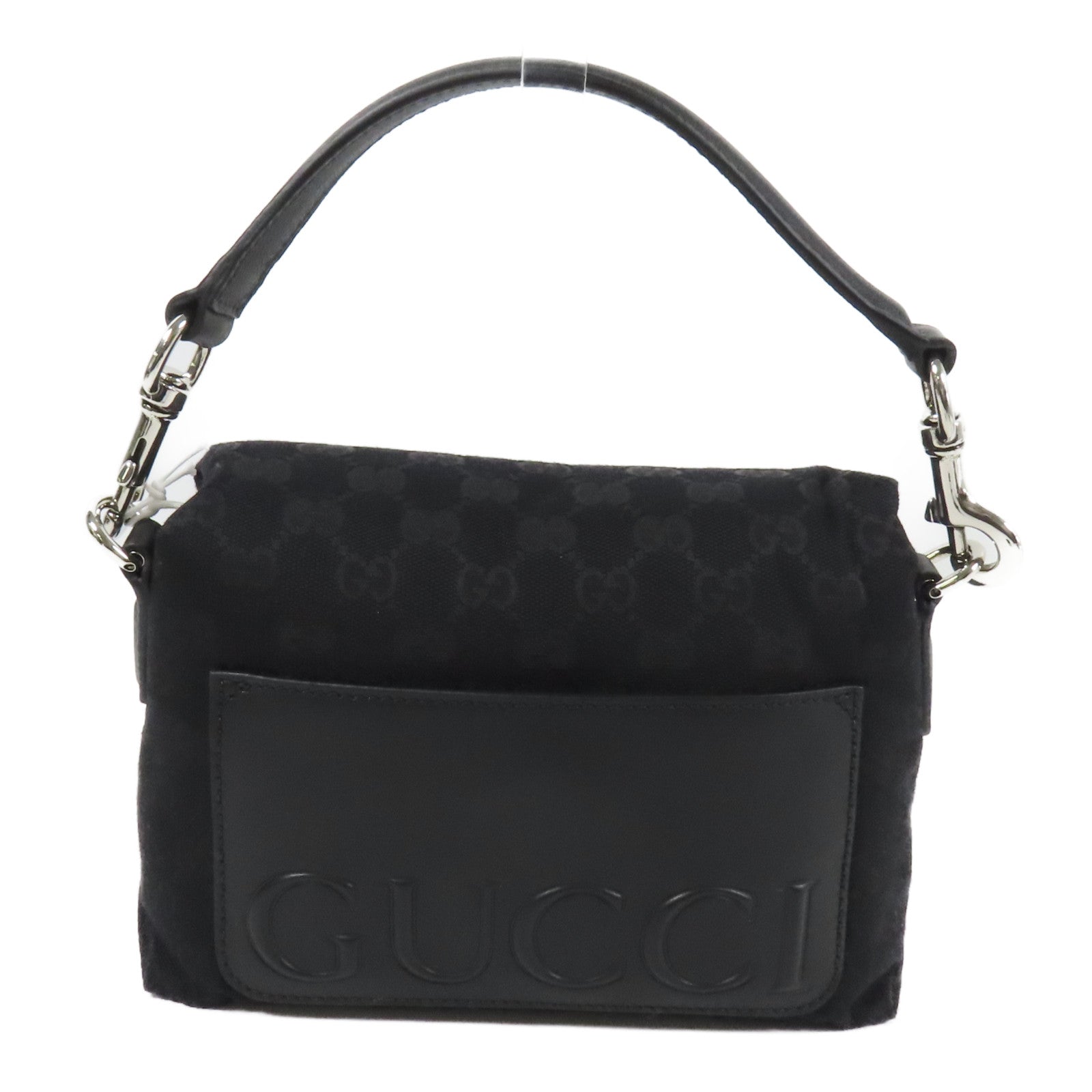 GUCCI 帆布Small Crossbody Bag銀扣肩背袋