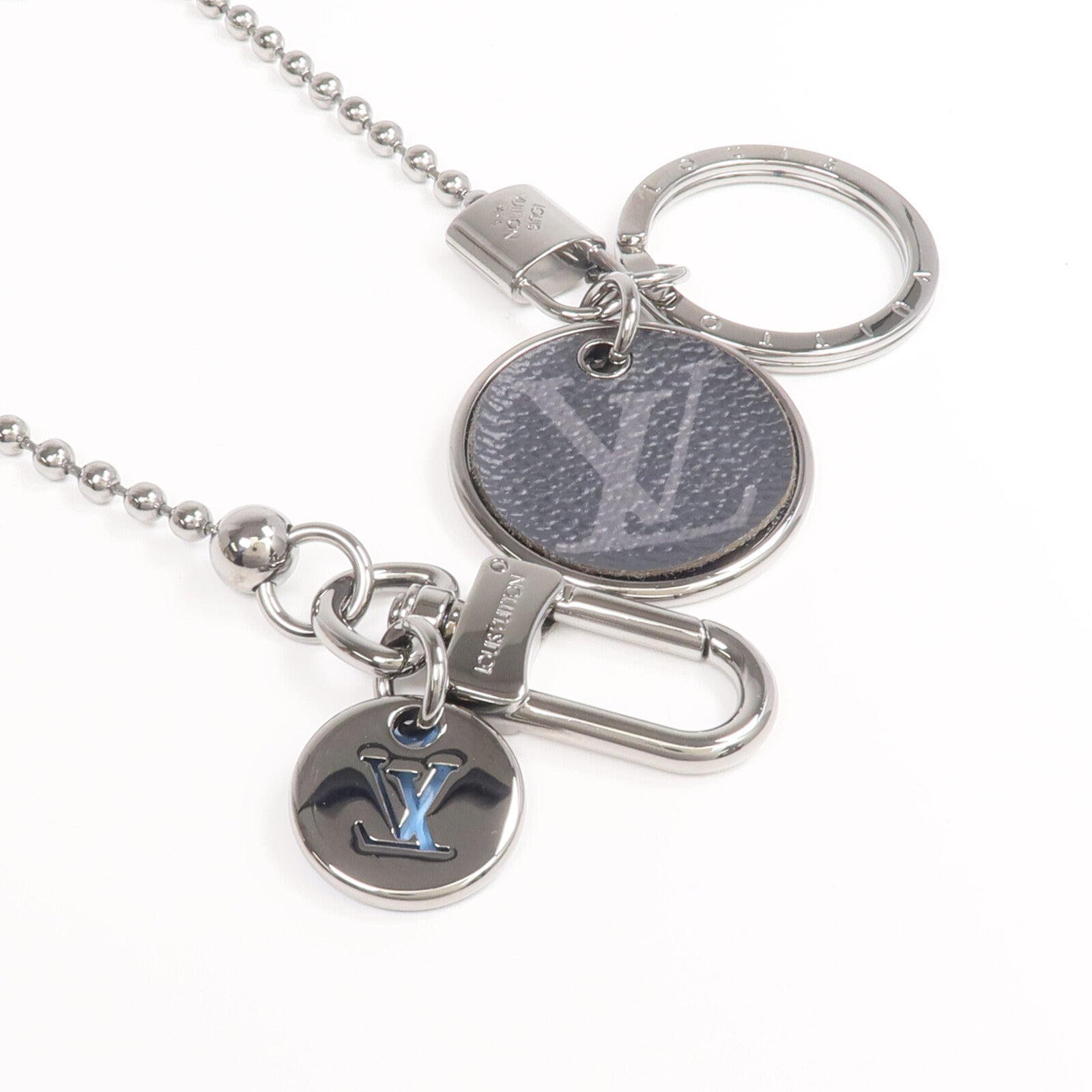 LOUIS VUITTON 金屬/Monogram Eclipse Portecle Chaine Monogram ID錢包鏈