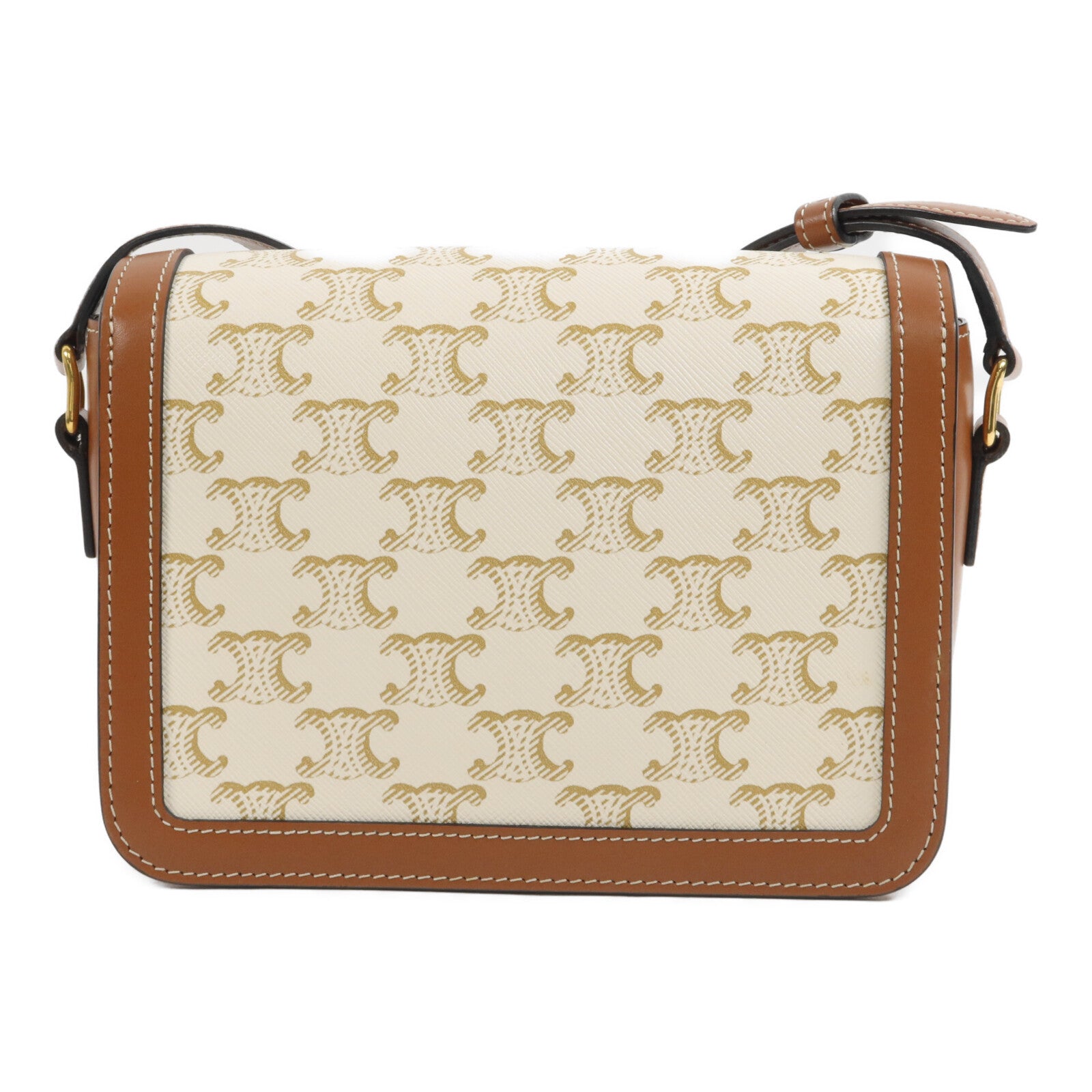 CELINE 牛皮皮革/塗層帆布Classique Triomphe Teen肩背袋