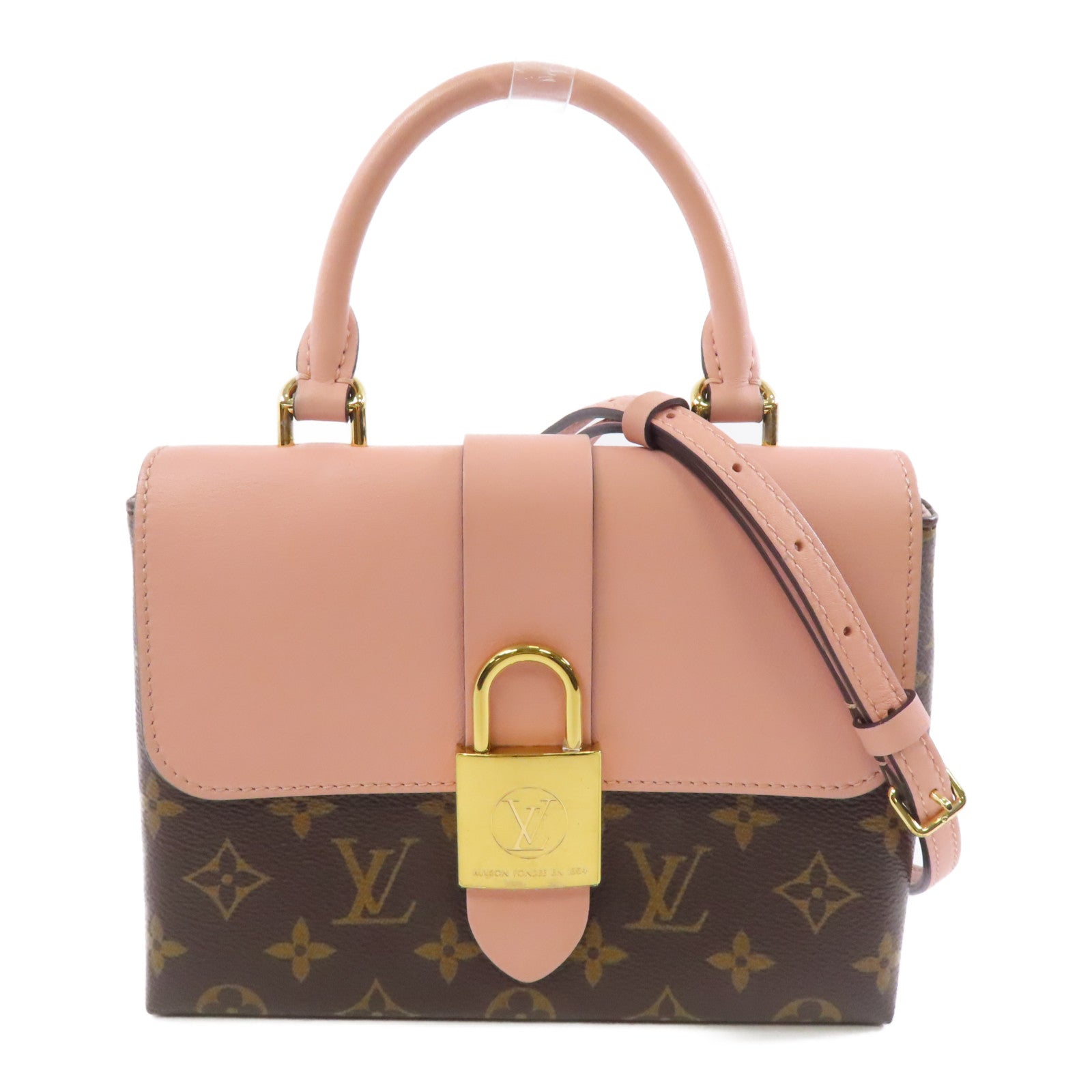 LOUIS VUITTON Monogram Locky BB金扣手挽肩背兩用袋粉紅色