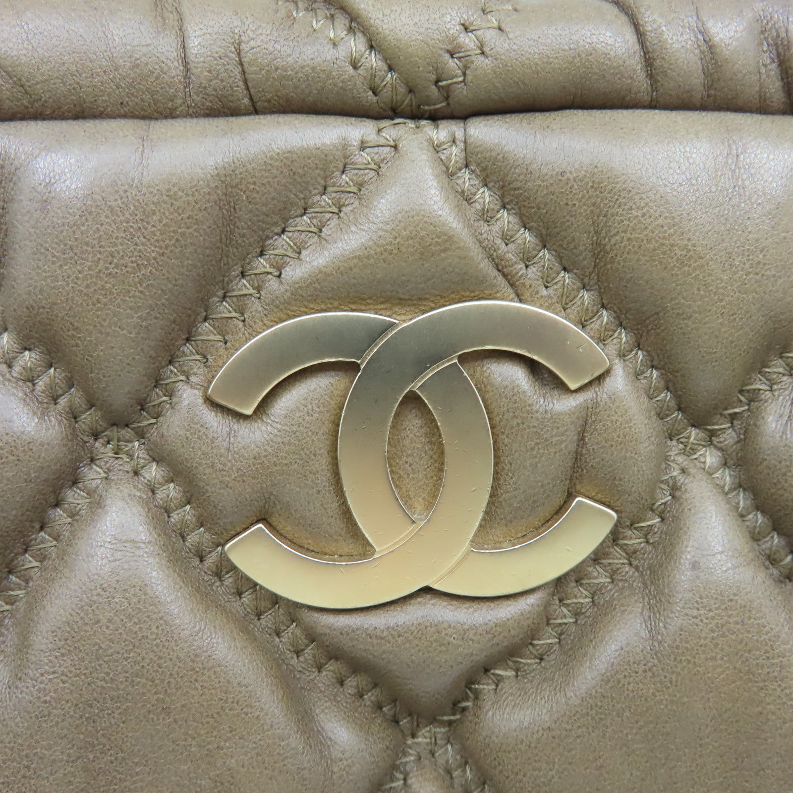 CHANEL 【激減優惠】菱格牛皮皮革Chain Shoulder Bag金扣鏈帶肩背袋啡色