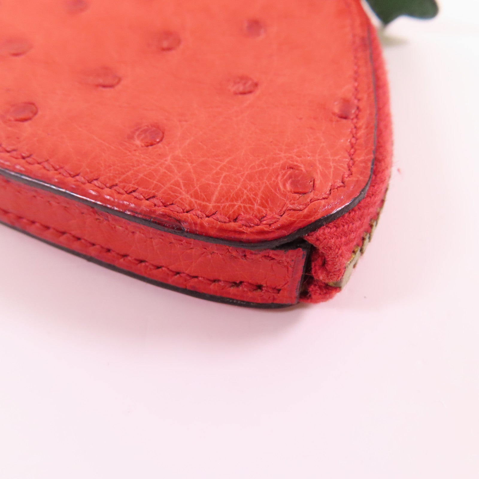 HERMES 鴕鳥皮革Coin Case金扣零錢包