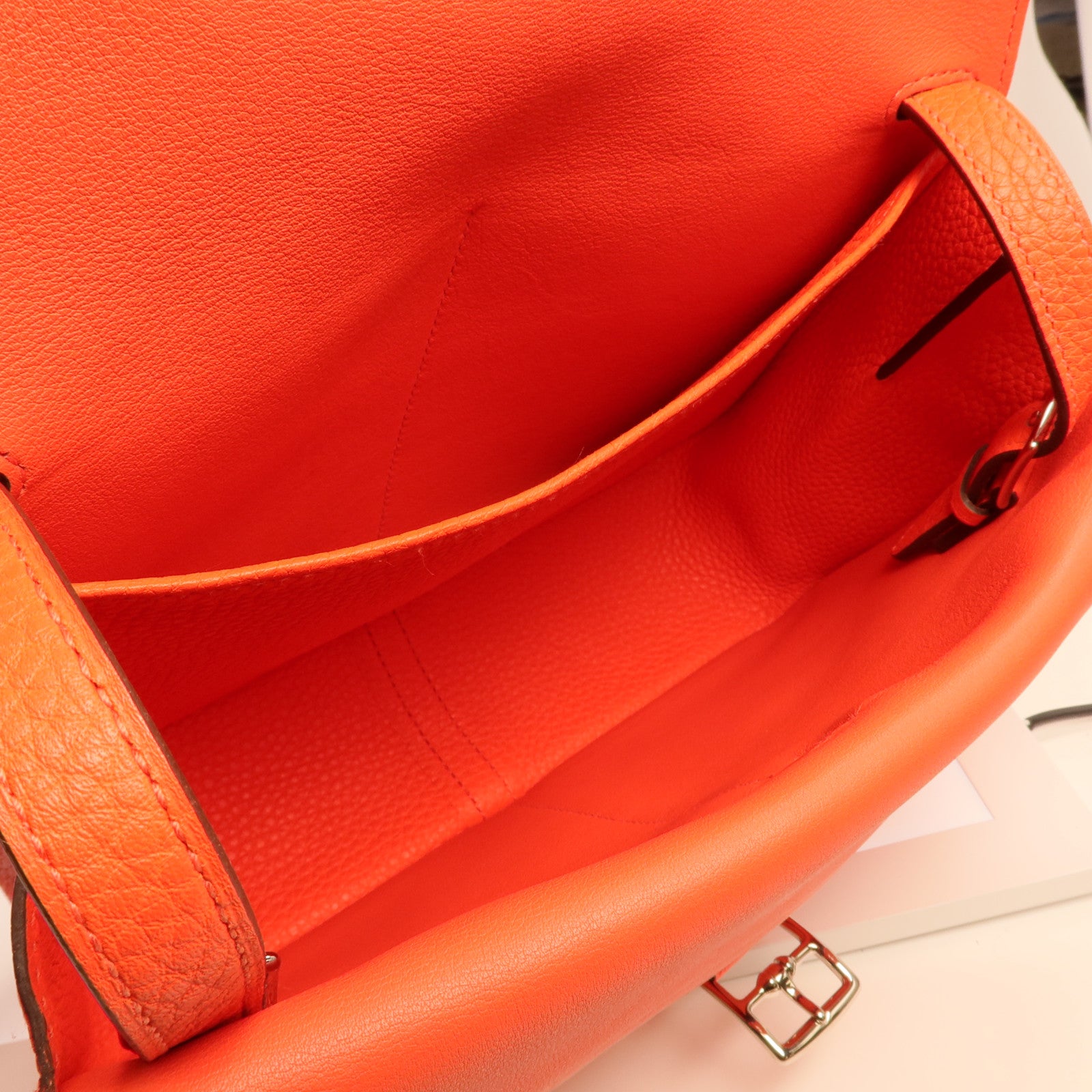 HERMES Clemence皮革Halzan 25銀扣兩用手挽肩背包