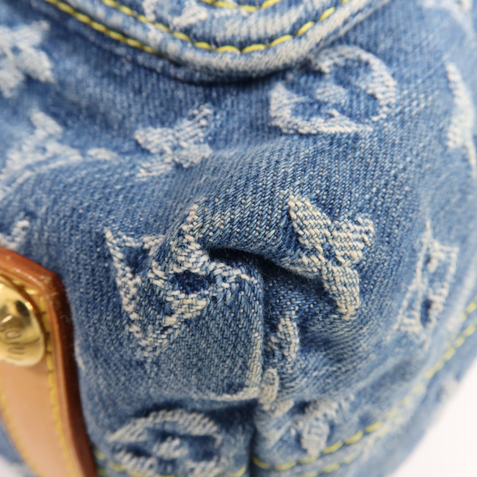 LOUIS VUITTON Monogram Denim Baggy GM金扣肩背袋