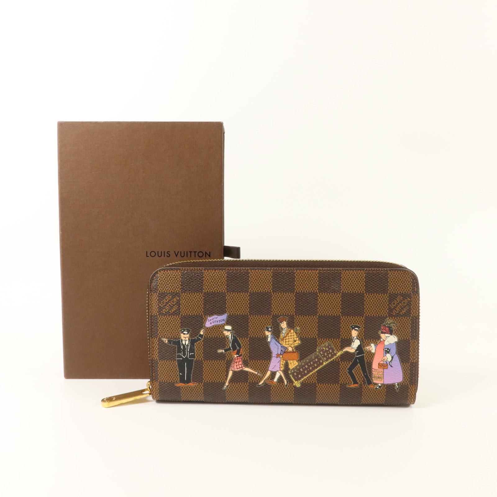 LOUIS VUITTON Damier Zippy金扣長錢包