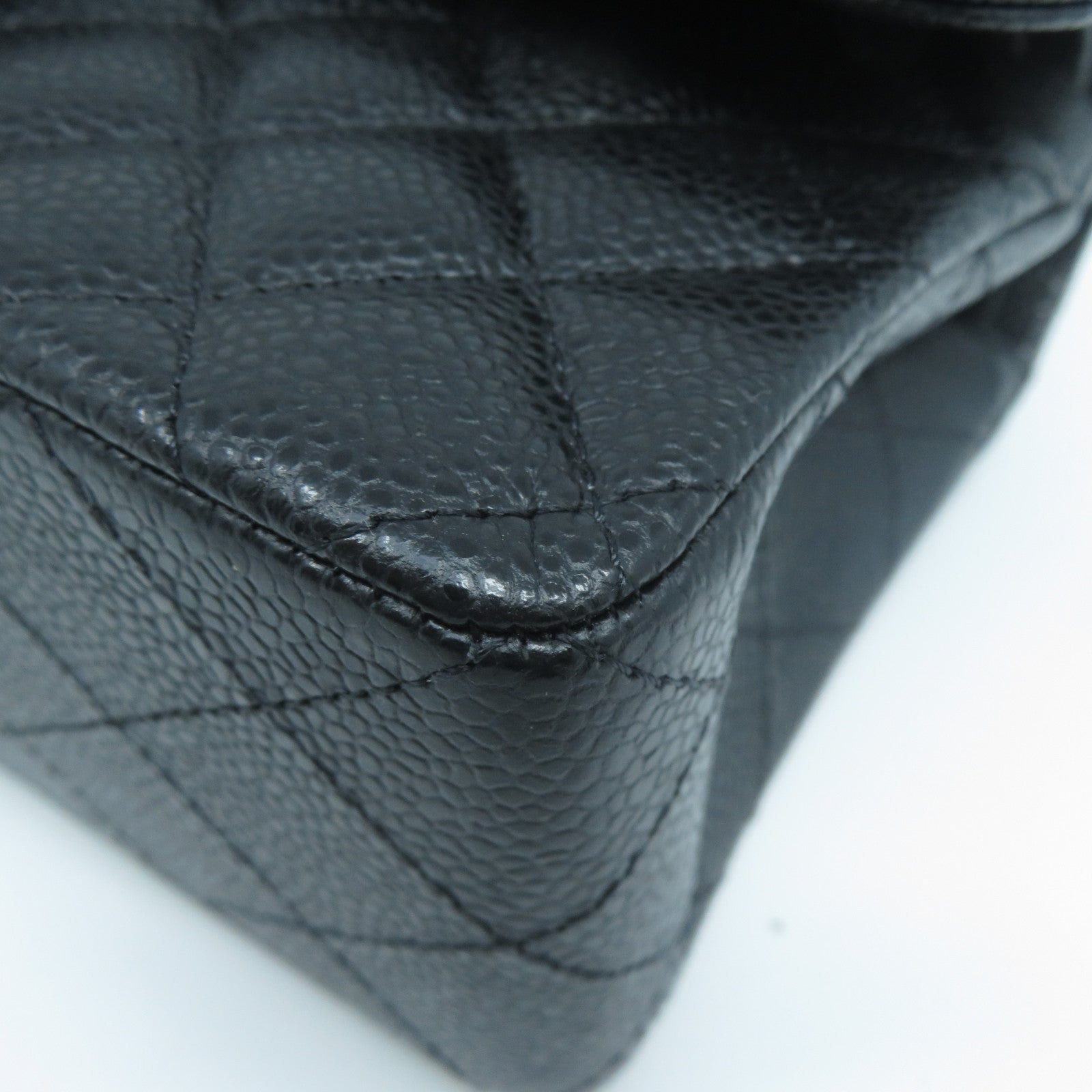 CHANEL 【激減優惠】菱格Caviar皮革Chain Shoulder Bag金扣鏈帶肩背袋黑色