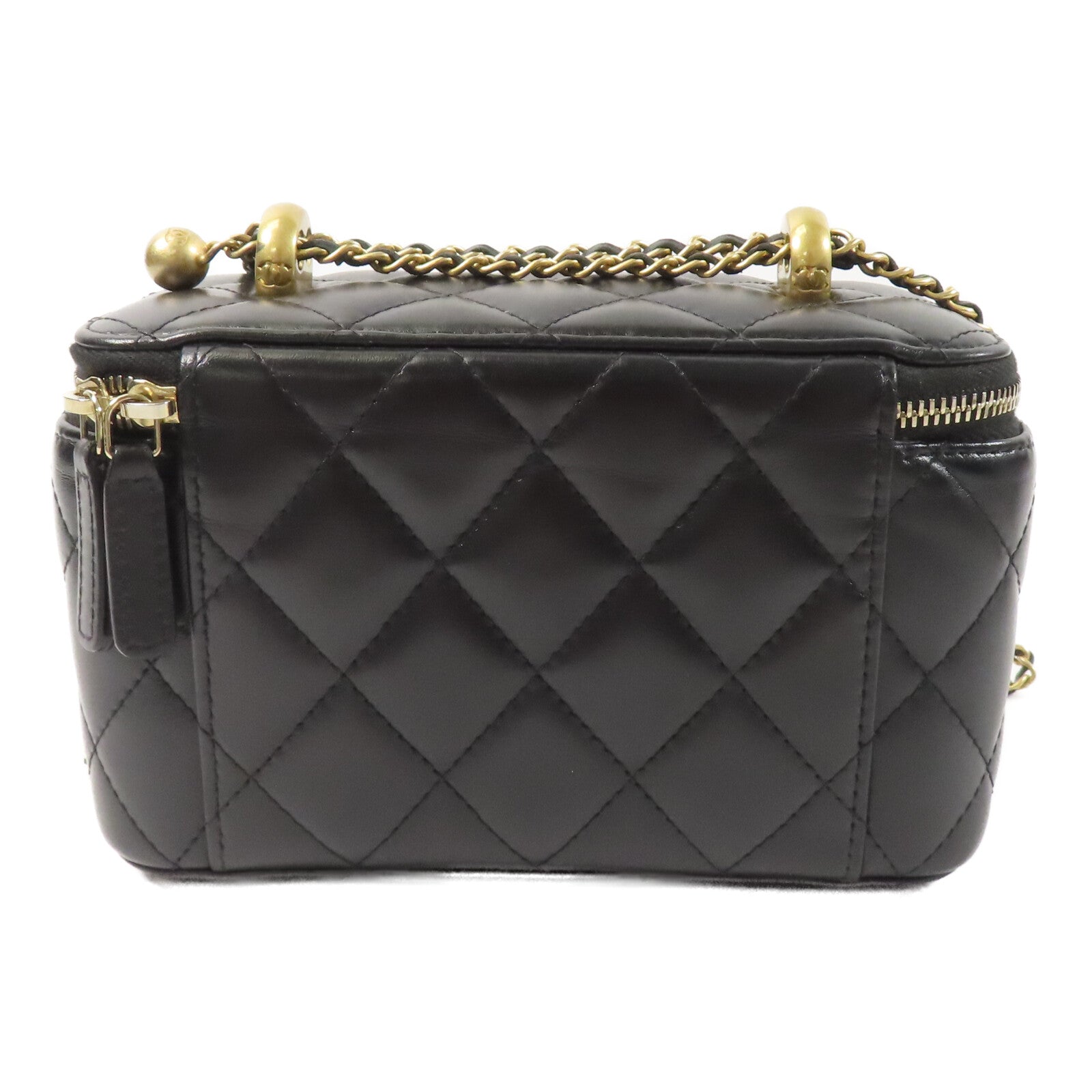 CHANEL 羊皮皮革Vanity Case鏈帶肩背袋