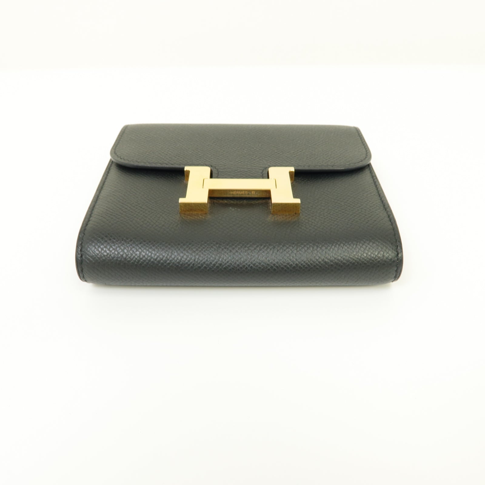 HERMES Epsom皮革Constance Wallet金扣錢包黒色