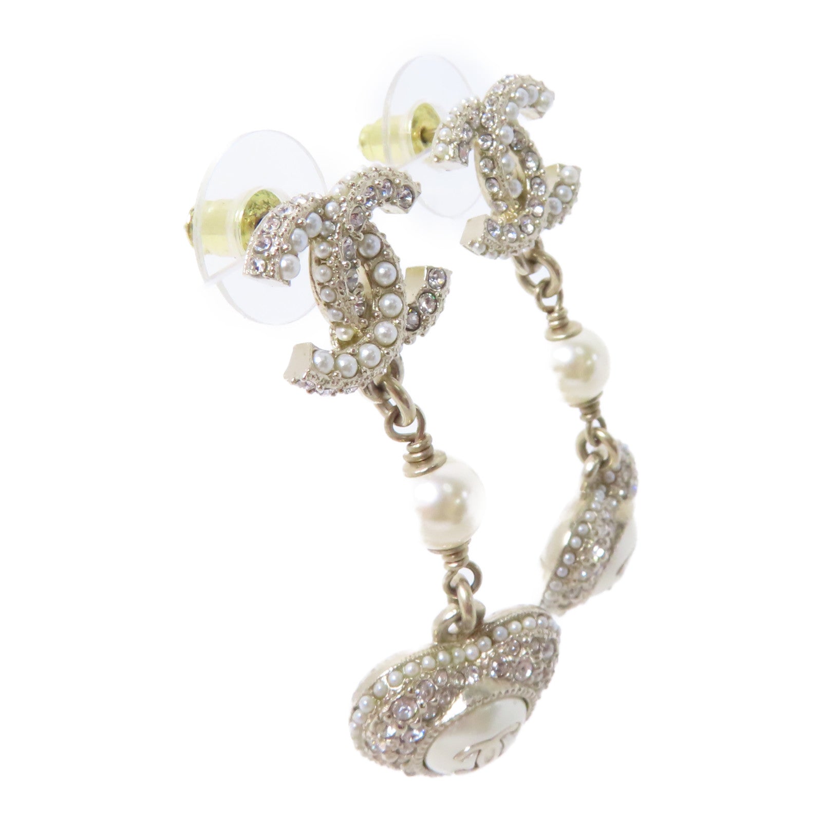 CHANEL PVC/金屬Earrings耳環金色/透明