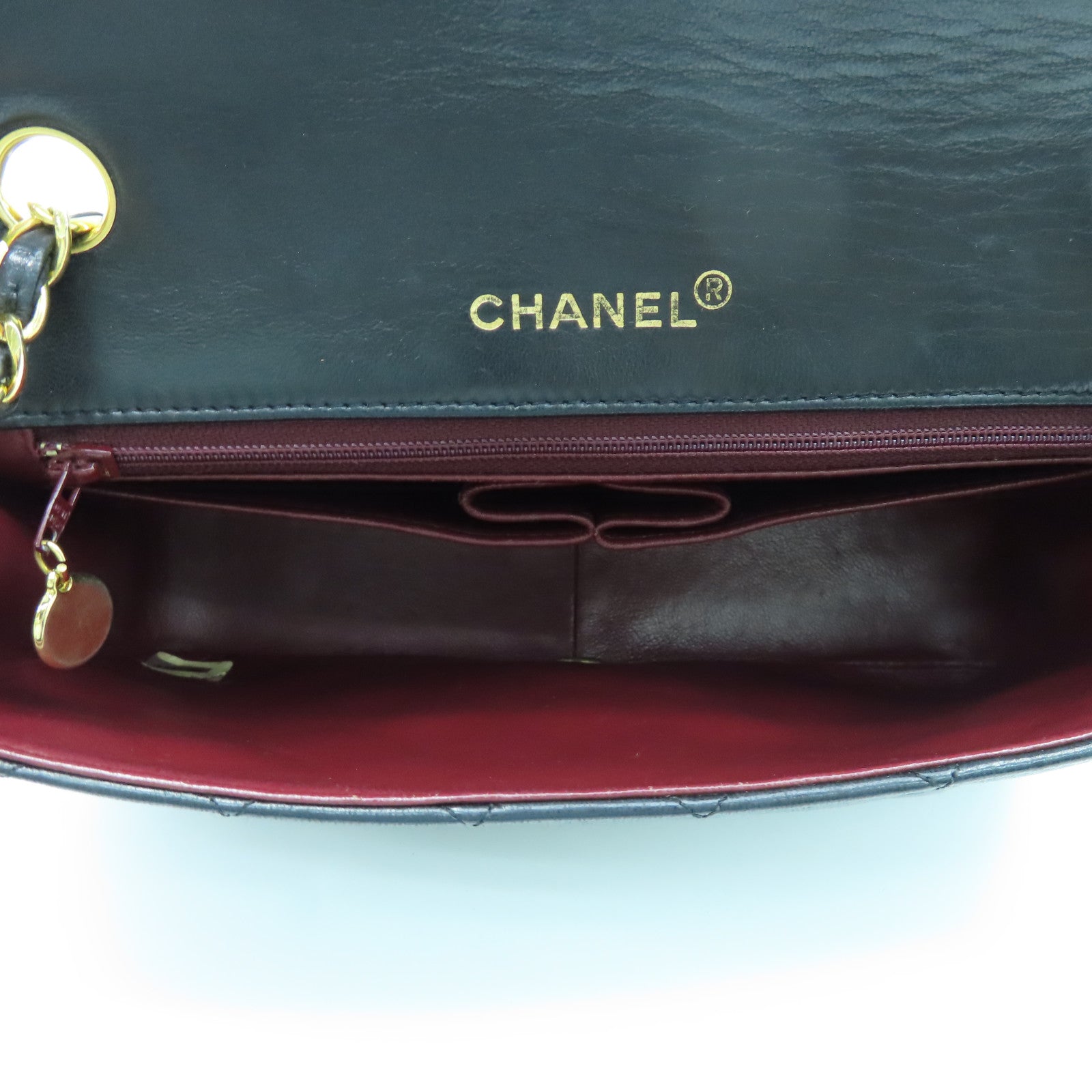 CHANEL 【激減優惠】菱格羊皮皮革Chain Shoulder金扣鏈帶肩背袋黑色