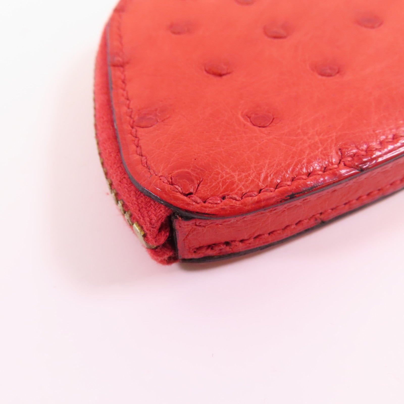 HERMES 鴕鳥皮革Coin Case金扣零錢包