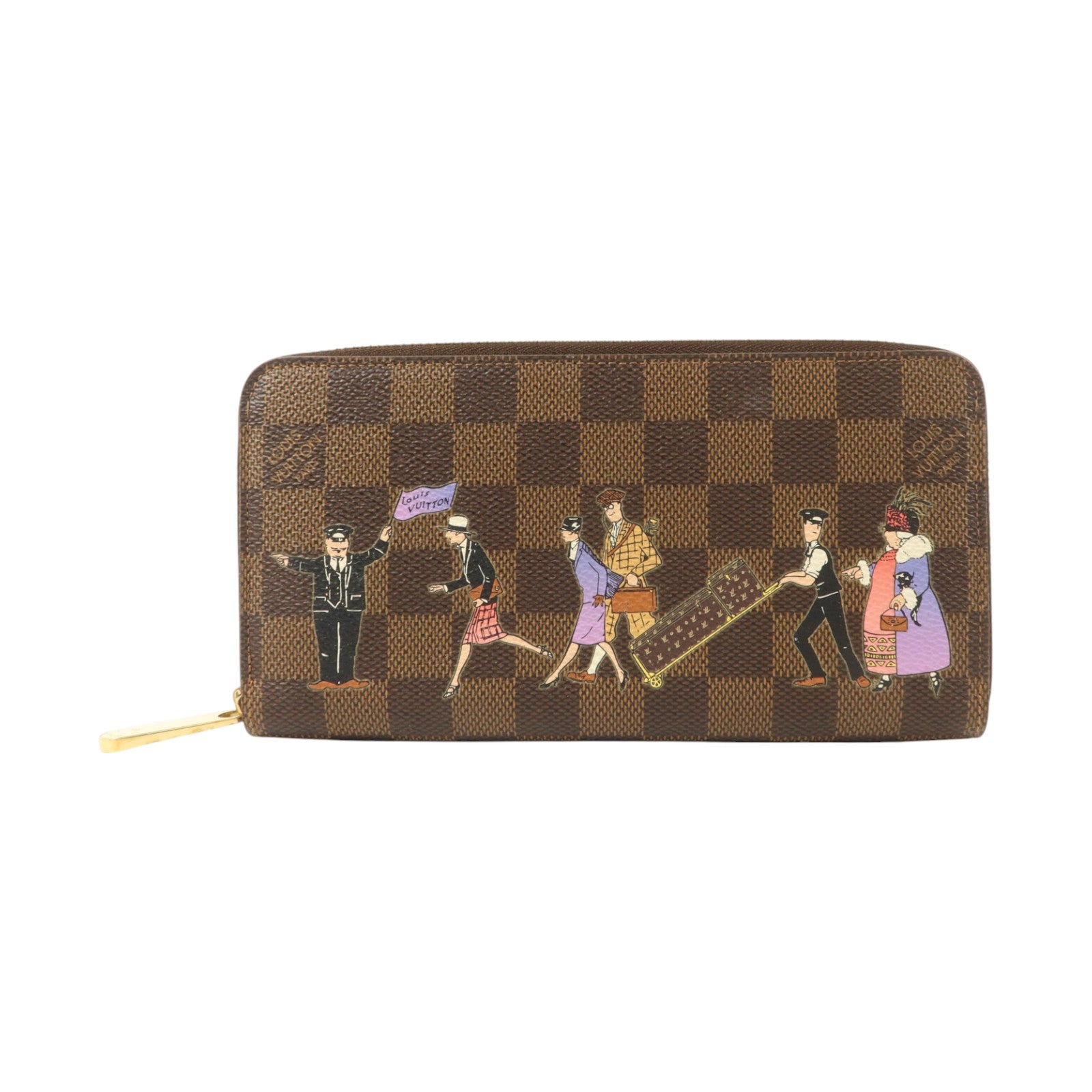 LOUIS VUITTON Damier Zippy金扣長錢包