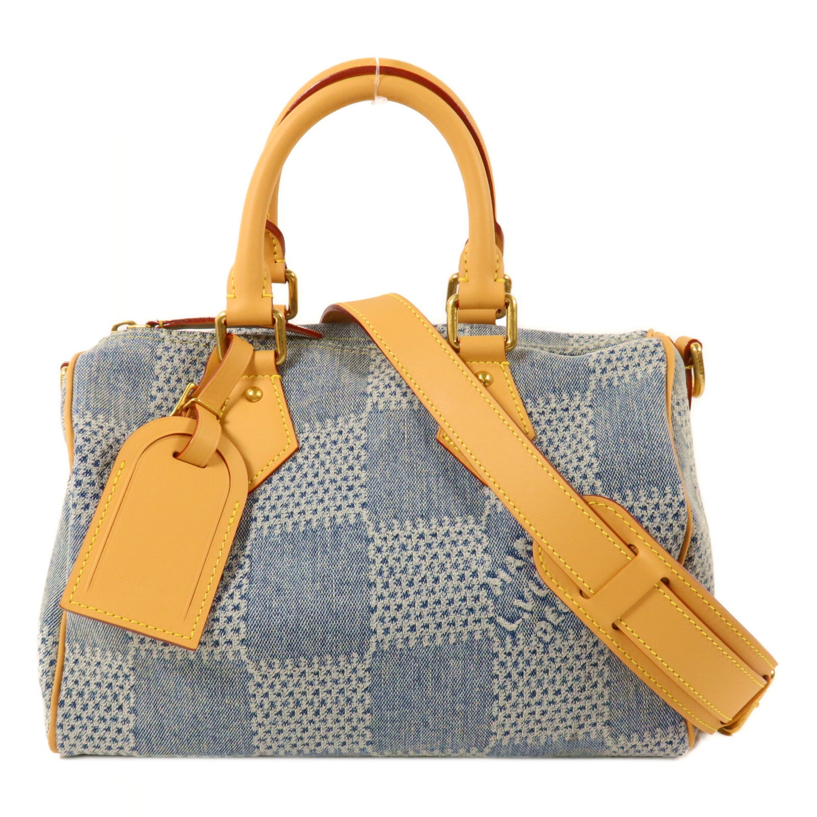 LOUIS VUITTON Damier Denim Speedy 25 Bandouliere手挽肩背兩用袋