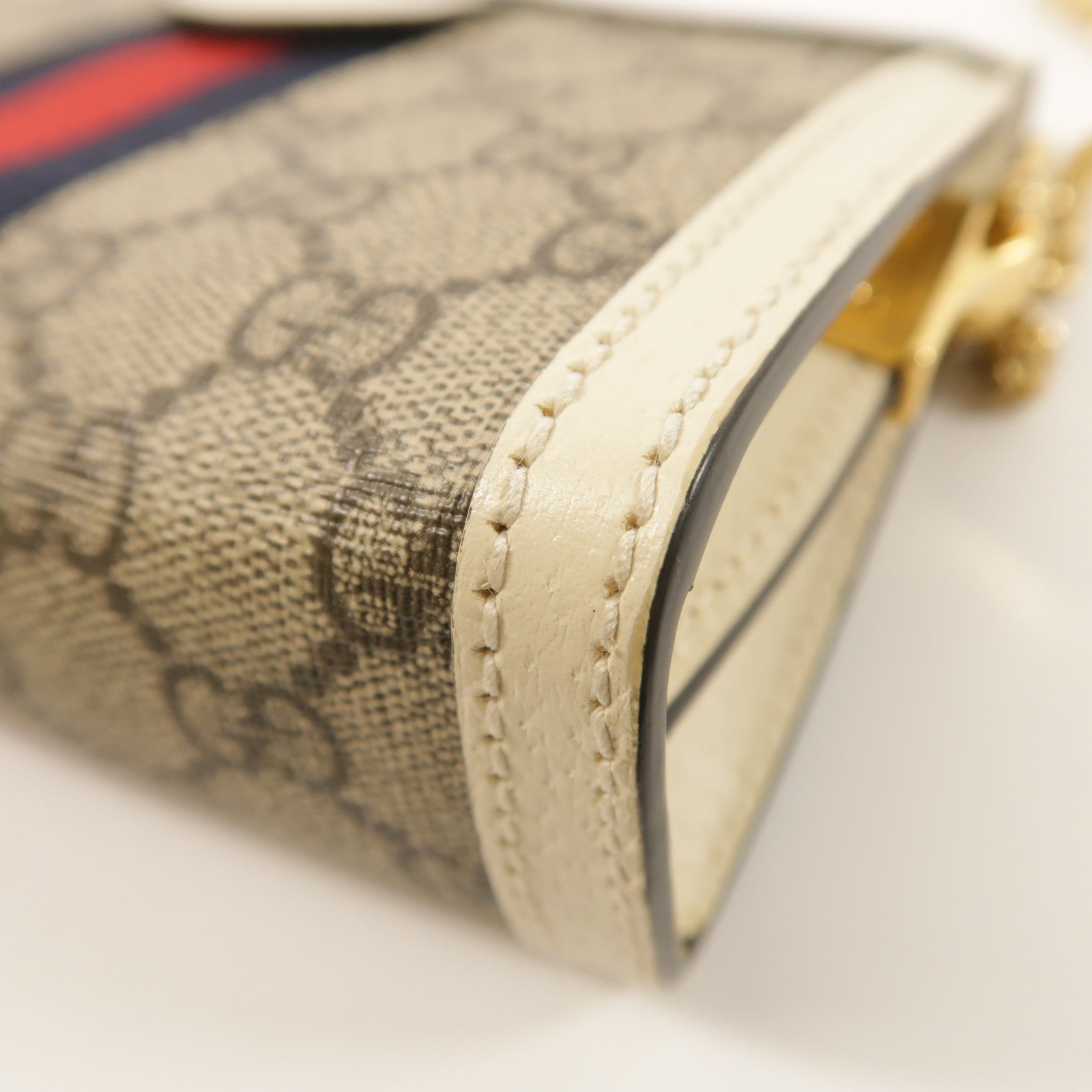 GUCCI 塗層帆布Ophidia GG金扣鏈帶肩背袋