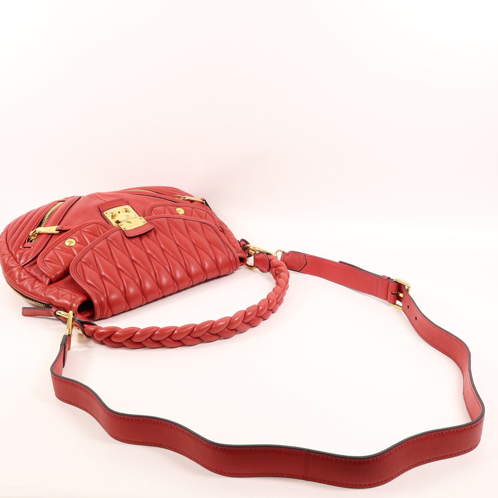 Miu Miu 羊皮皮革2 Way Shoulder手挽肩背兩用袋