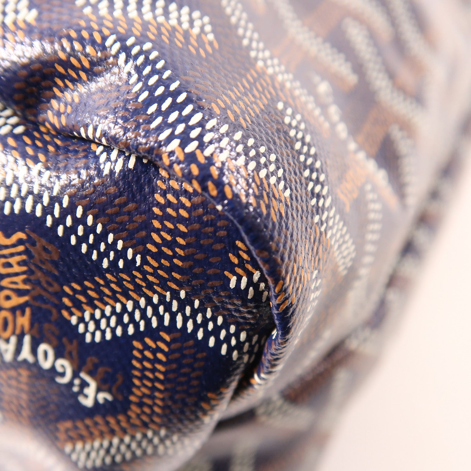 GOYARD 塗層帆布Bohème Hobo銀扣肩背袋深藍色