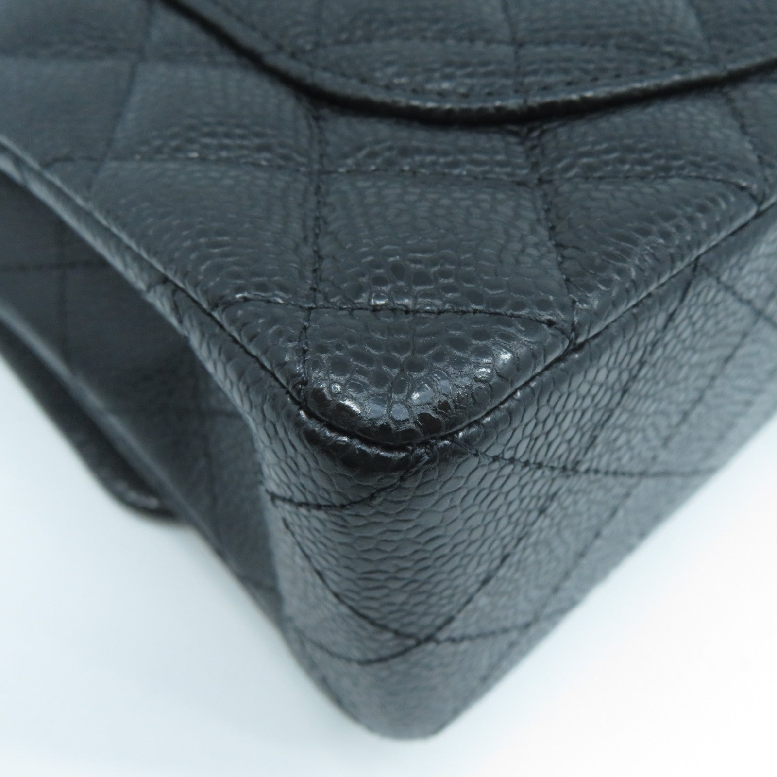 CHANEL 【激減優惠】菱格Caviar皮革Chain Shoulder Bag金扣鏈帶肩背袋黑色