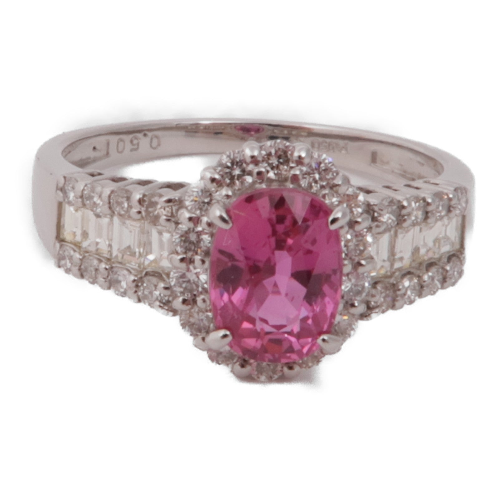 JEWELRY【激減優惠】 PT950鉑金Pink Sapphire Ring鑽石戒指US#6