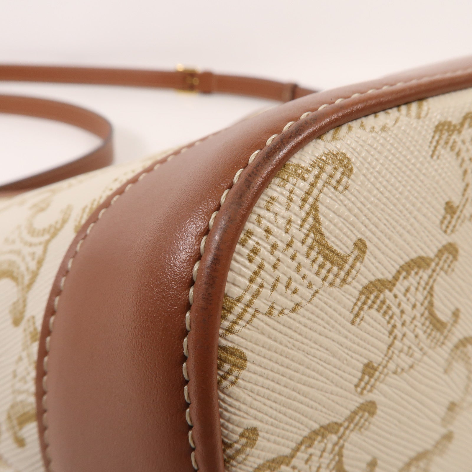 CELINE 塗層帆布Triormphe Bucket金扣肩背袋