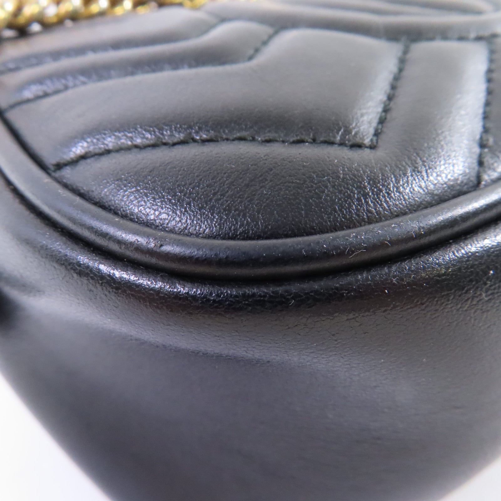 GUCCI 【激減優惠】牛皮皮革GG Marmont Mini Shoulder Bag金扣肩背袋黑色