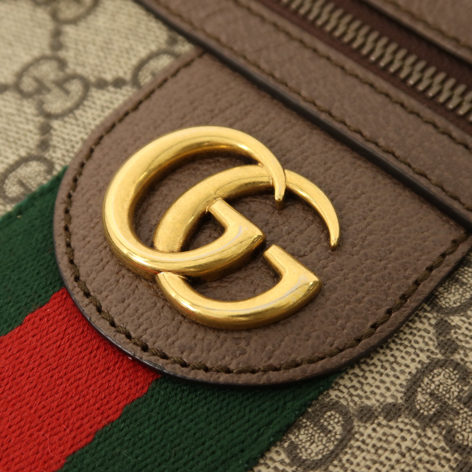 GUCCI 塗層帆布Ophidia GG金扣肩背袋