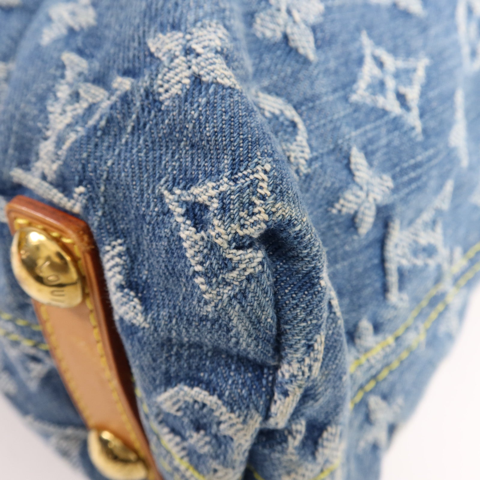 LOUIS VUITTON Monogram Denim Baggy GM金扣肩背袋