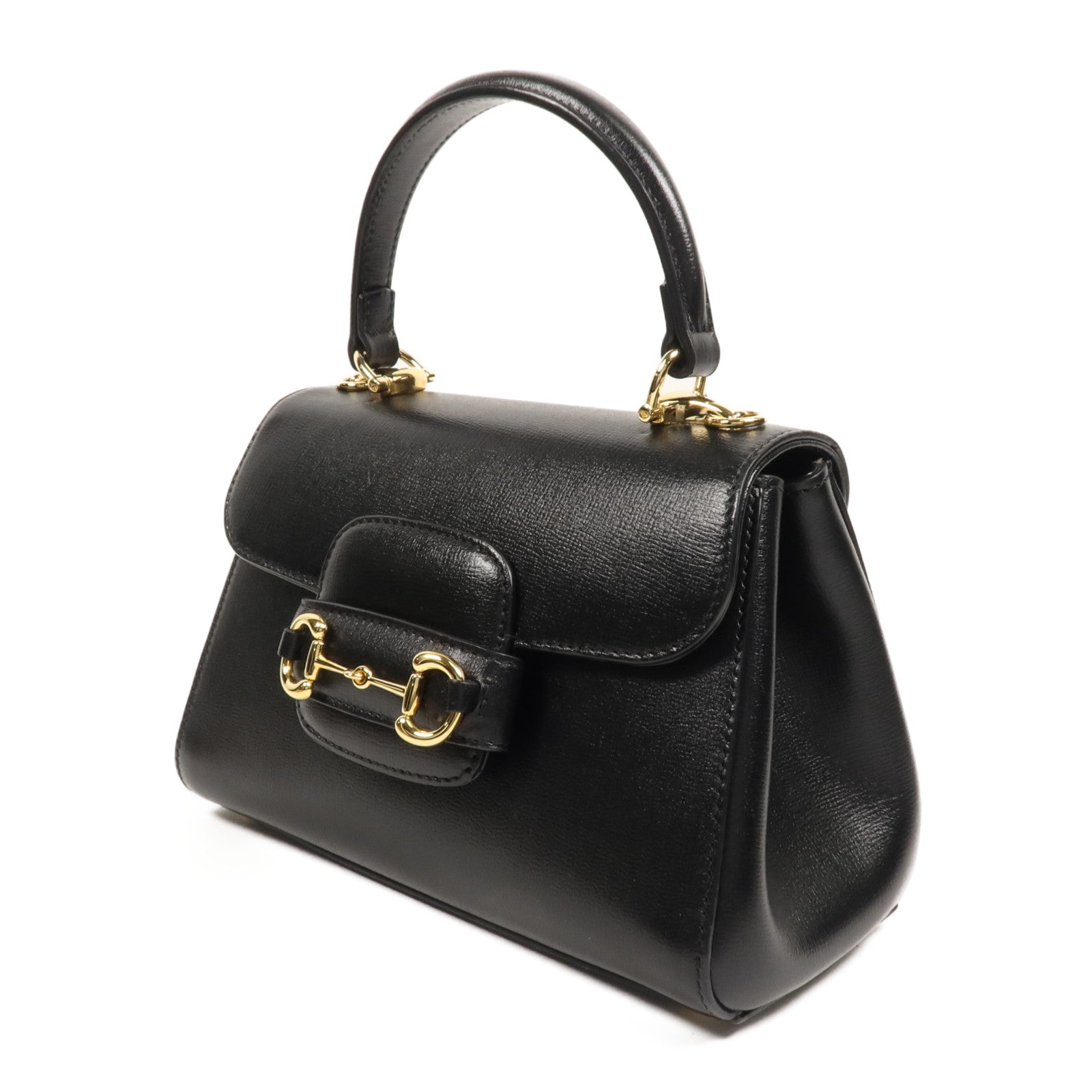 GUCCI 牛皮皮革Horsebit 1955金扣手挽肩背兩用袋