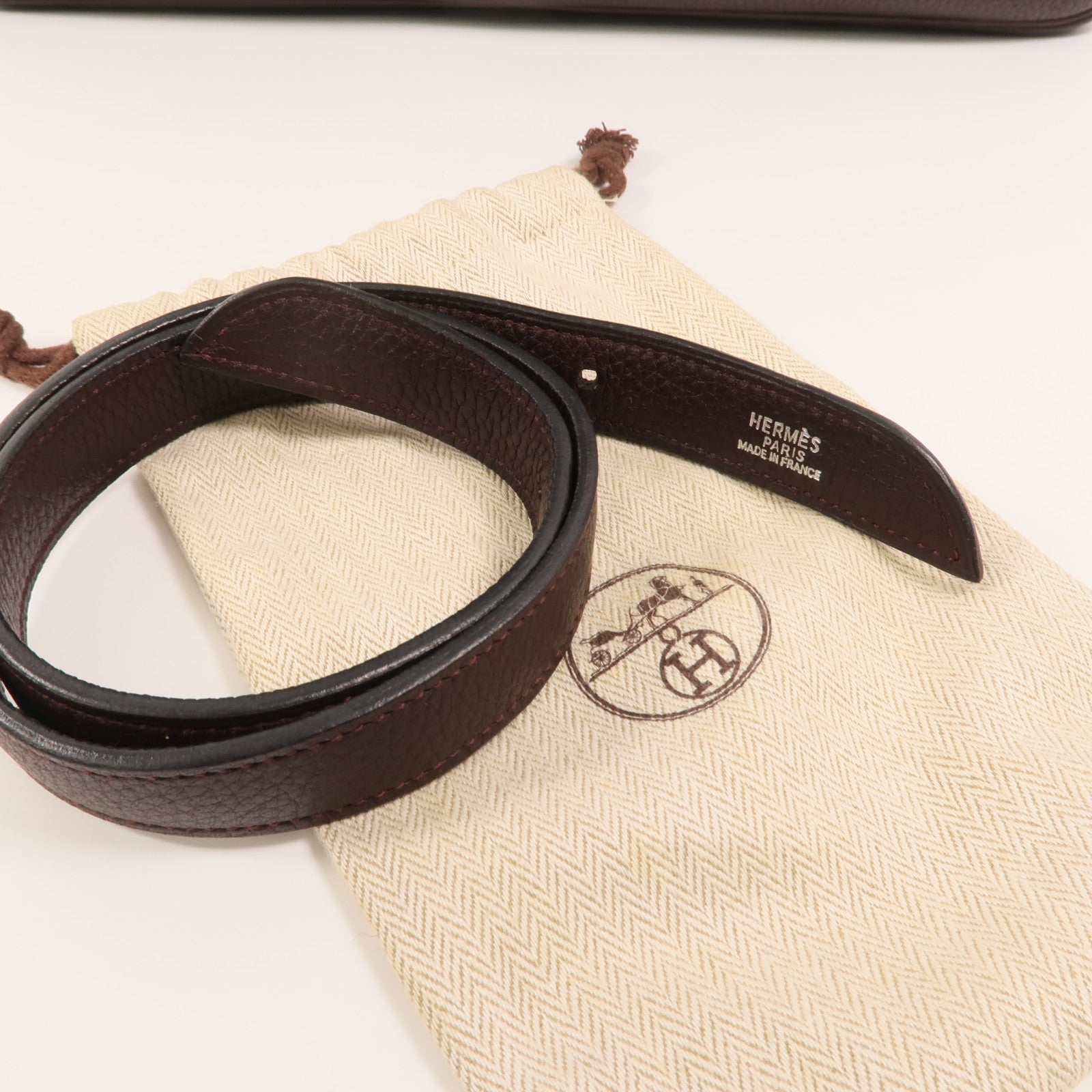 HERMES Clemence皮革Massai Cut 40肩背袋Havanne