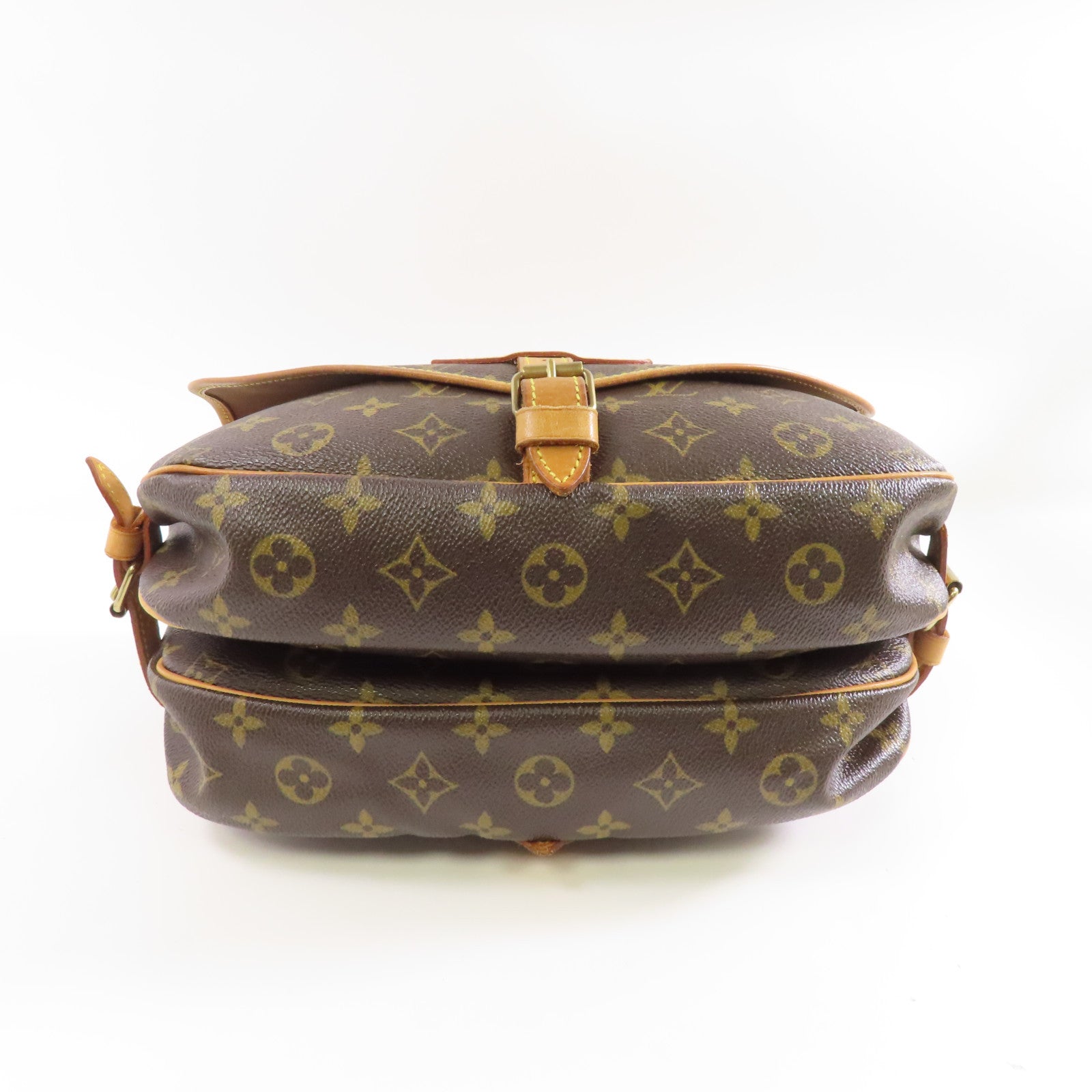 LOUIS VUITTON Monogram Saumur 30金扣肩背袋棕色