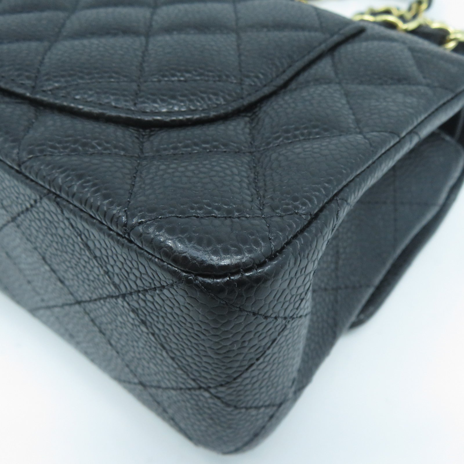 CHANEL 【激減優惠】菱格Caviar皮革Chain Shoulder Bag金扣鏈帶肩背袋黑色