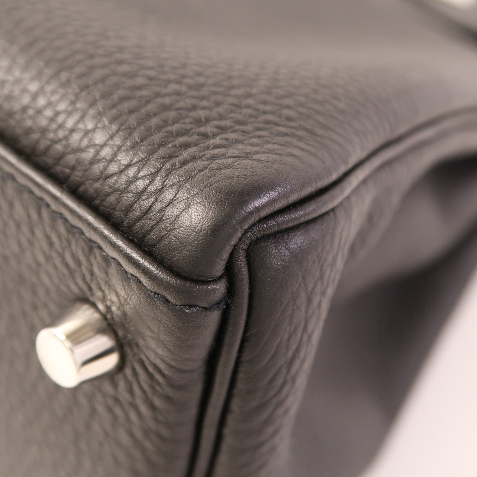 HERMES PHW Kelly 28 2 Way Shoulder Bag Handbag Togo Leather Noir
