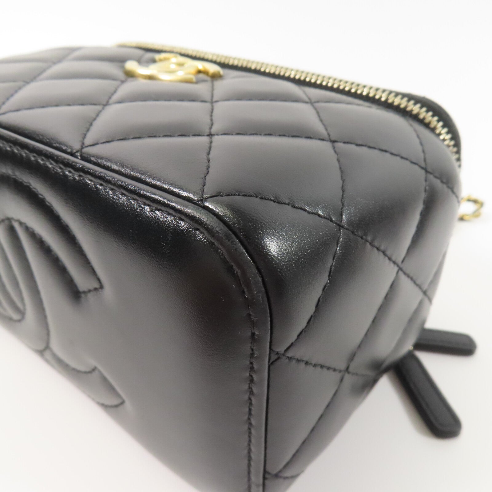 CHANEL 羊皮皮革Vanity Case鏈帶肩背袋