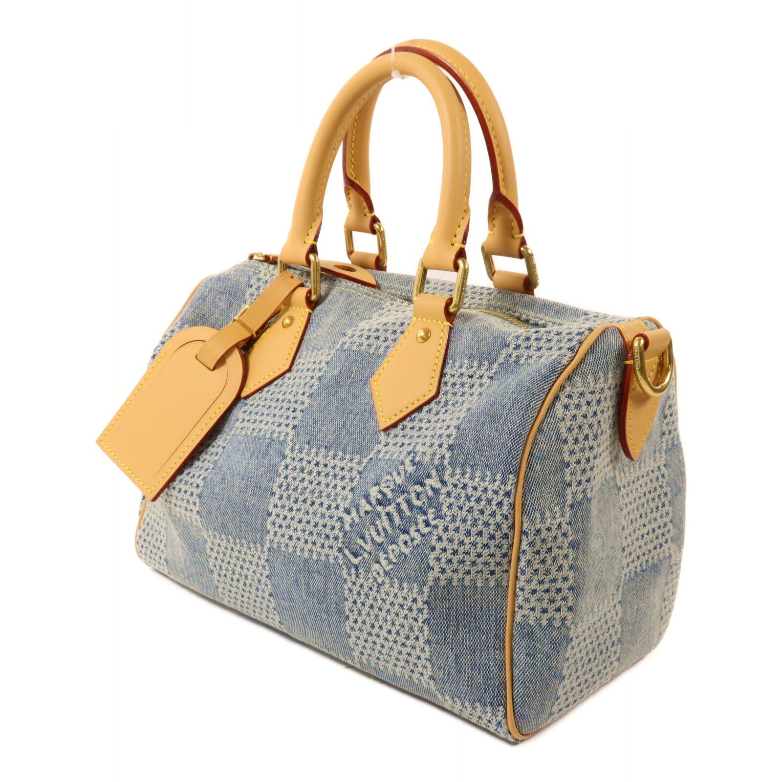 LOUIS VUITTON Damier Denim Speedy 25 Bandouliere手挽肩背兩用袋