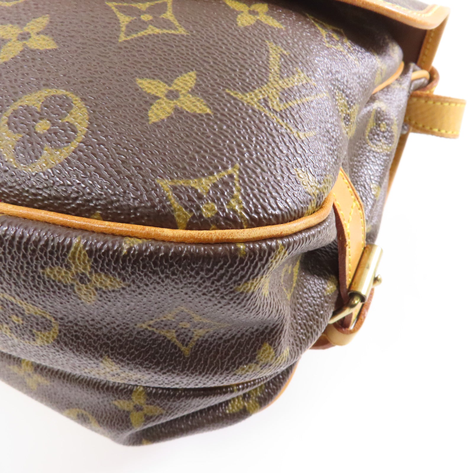 LOUIS VUITTON Monogram Saumur 30金扣肩背袋棕色