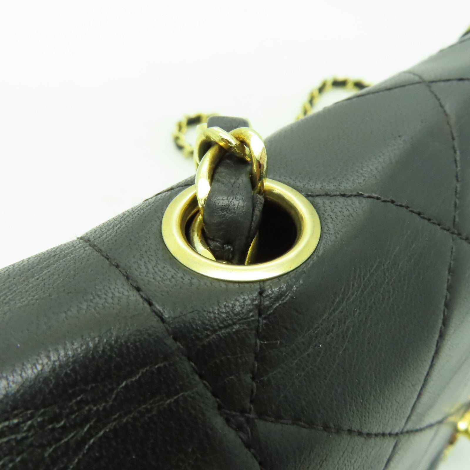 CHANEL **【清倉大減價】菱格羊皮皮革Chain Shoulder Bag金扣鏈帶肩背袋黒色