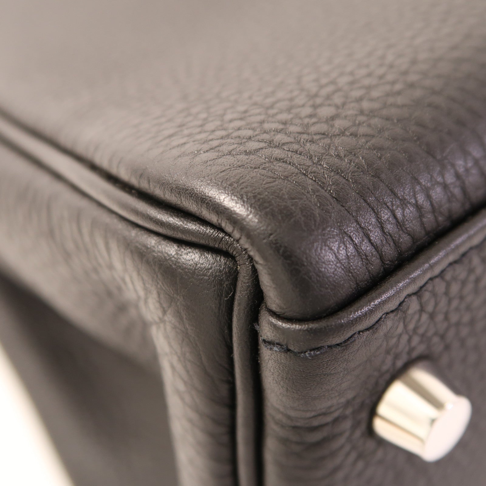HERMES PHW Kelly 28 2 Way Shoulder Bag Handbag Togo Leather Noir