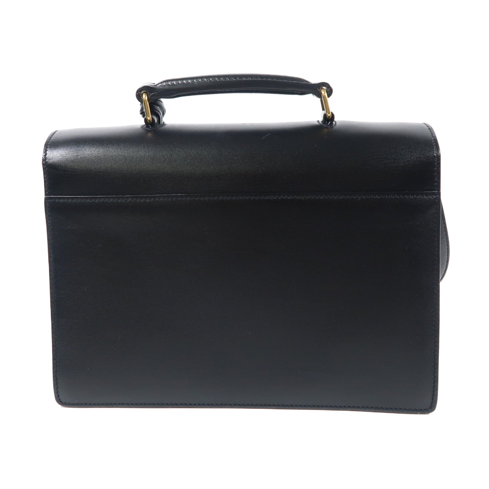 SAINT LAURENT 牛皮皮革Shoulder Bag金扣手挽肩背兩用袋黑色
