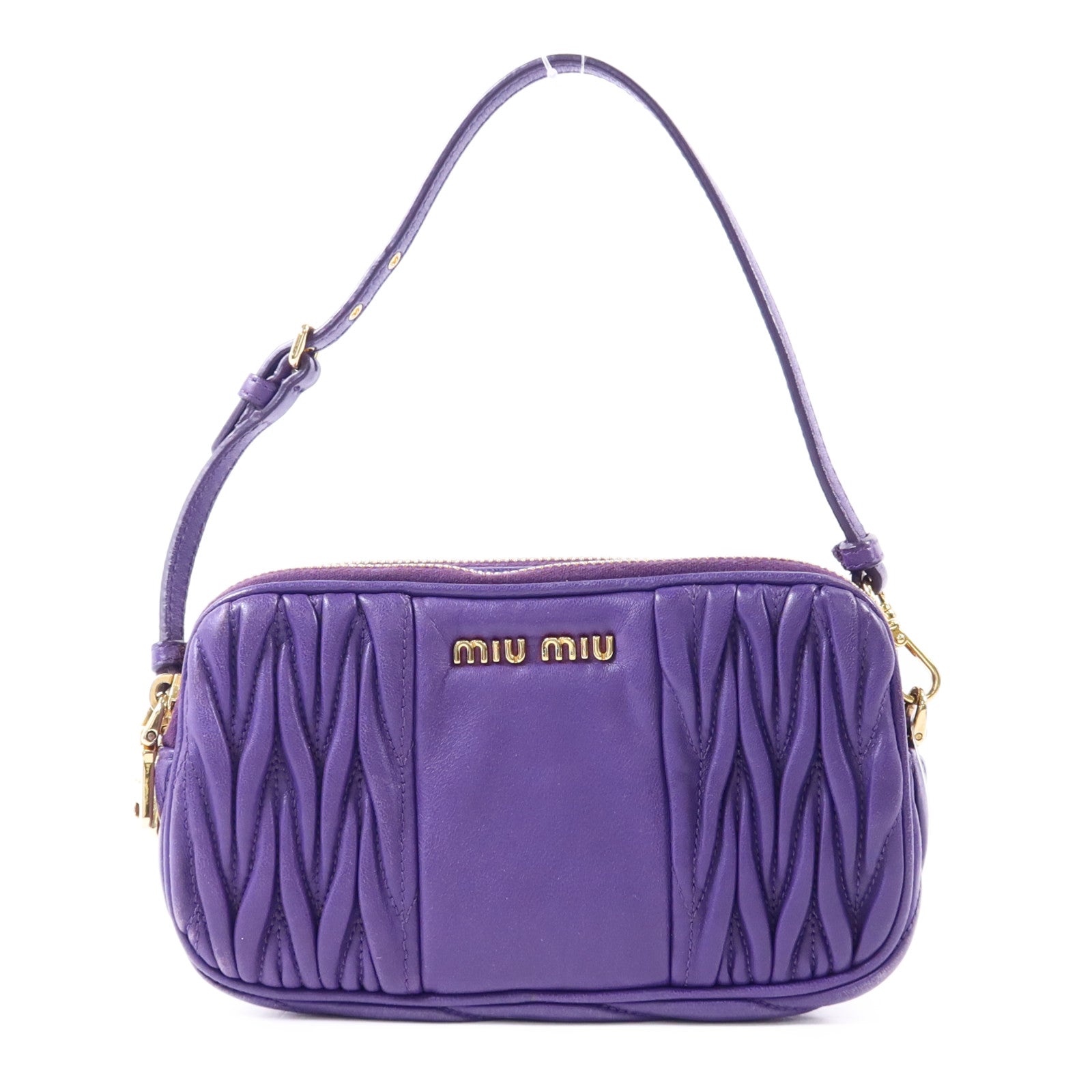 Miu Miu 羊皮皮革Handbag金扣手挽袋