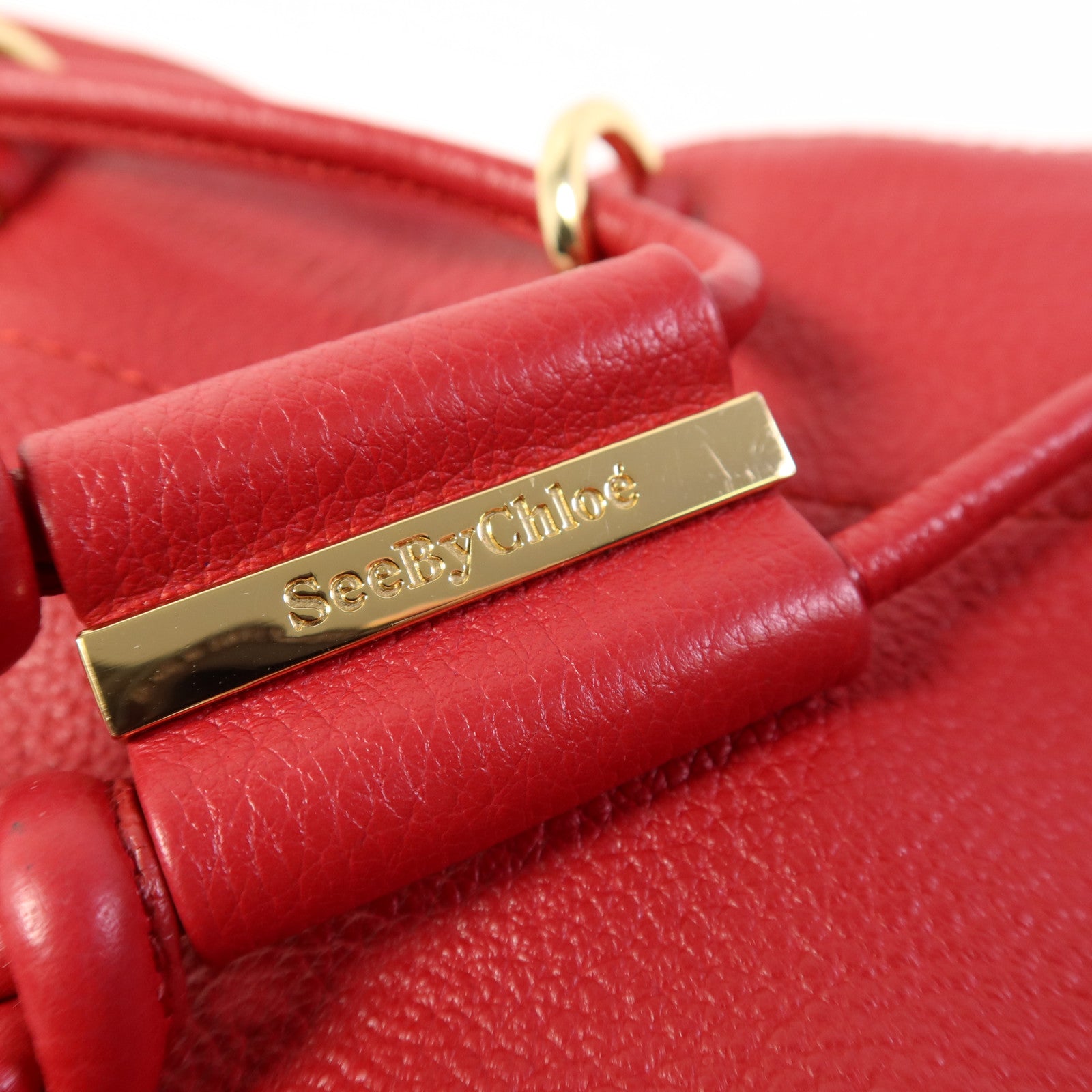 SEE BY CHLOE 牛皮皮革Bucket Bag金扣肩背袋