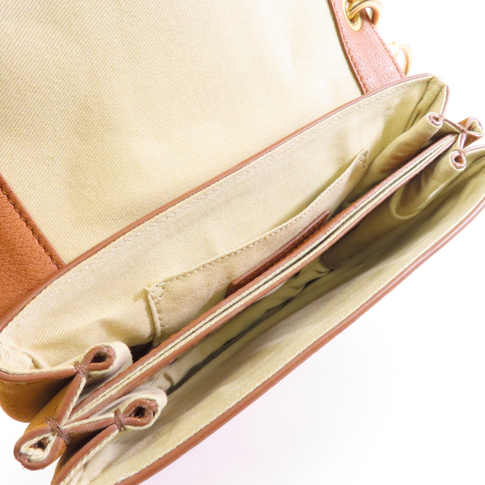 SEE BY CHLOE 牛皮/麂皮皮革Shoulder Bag金扣肩背袋啡色/粉紅色