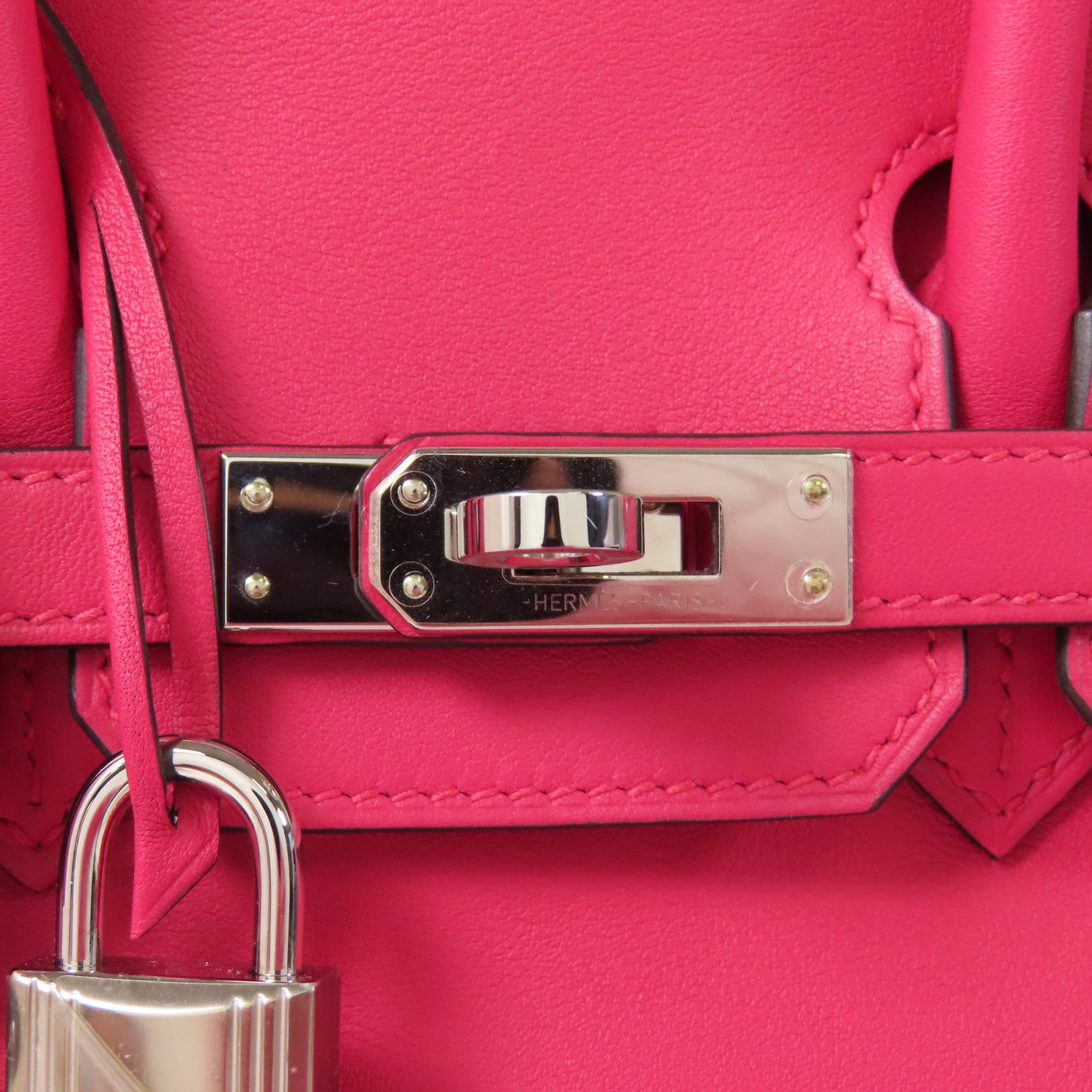 HERMES Swift皮革Birkin 25銀扣手挽袋Rubis
