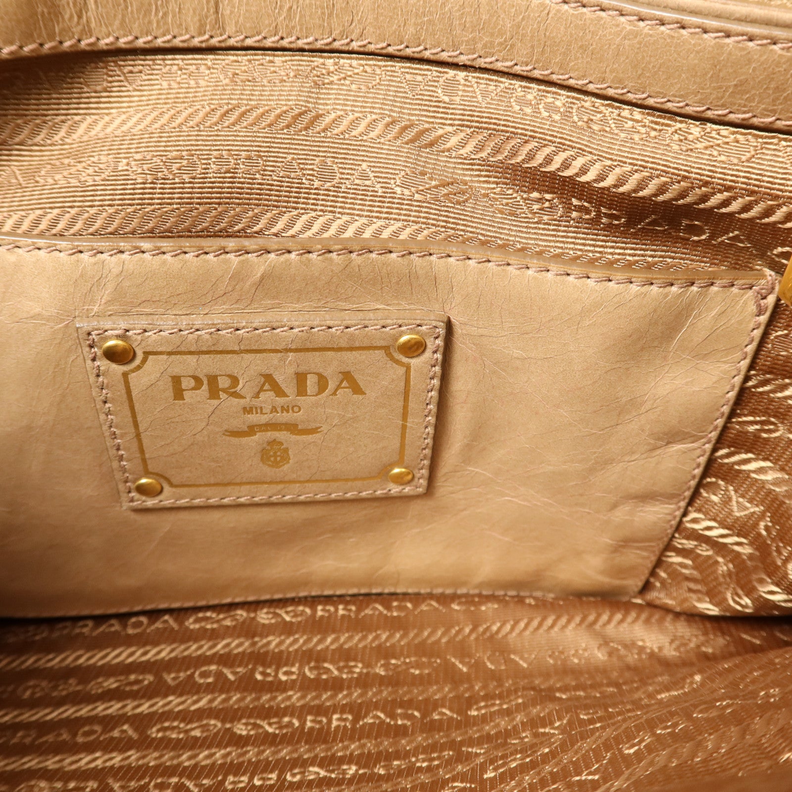 PRADA 牛皮皮革2 Way Shoulder金扣手挽肩背兩用袋