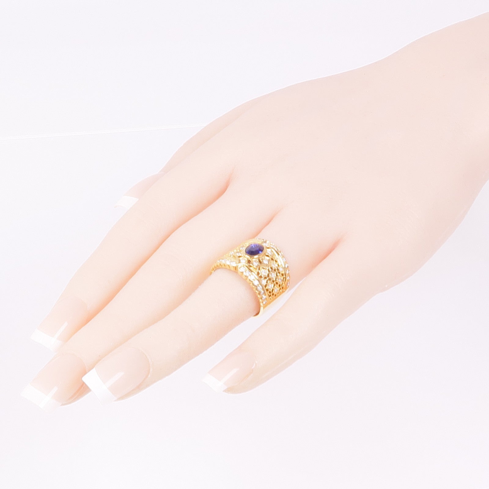 JEWELRY 18K黃金Sapphire Diamond Ring藍寶石/鑽石戒指US#6