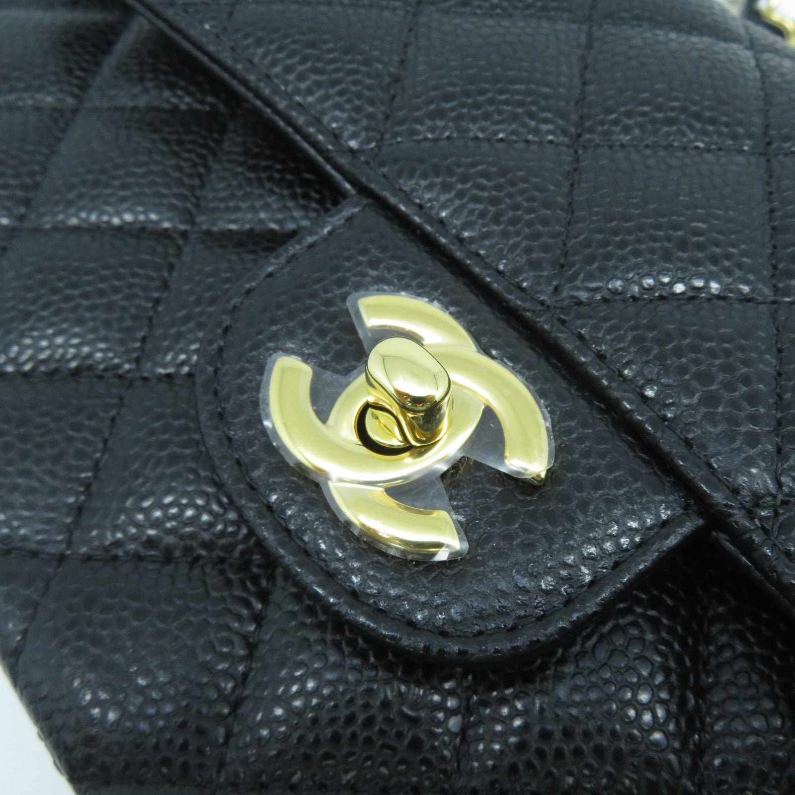 CHANEL 【激減優惠】菱格Caviar皮革Chain Shoulder Bag金扣鏈帶肩背袋黑色