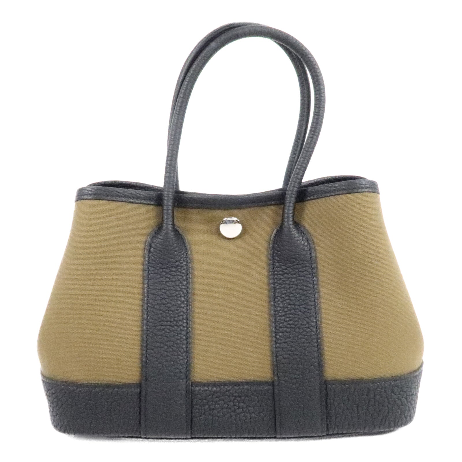 HERMES Toile/Negonda皮革Mini Garden Party手挽袋