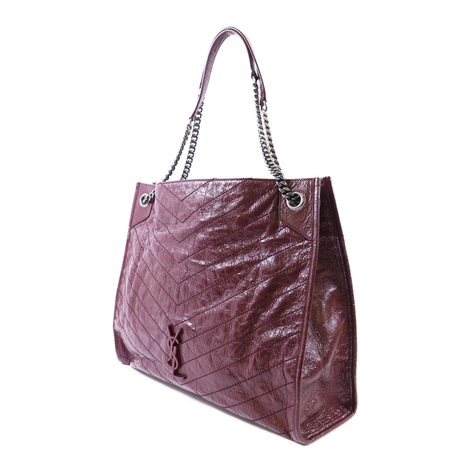 SAINT LAURENT 牛皮皮革Niki Tote Bag銀扣手挽袋