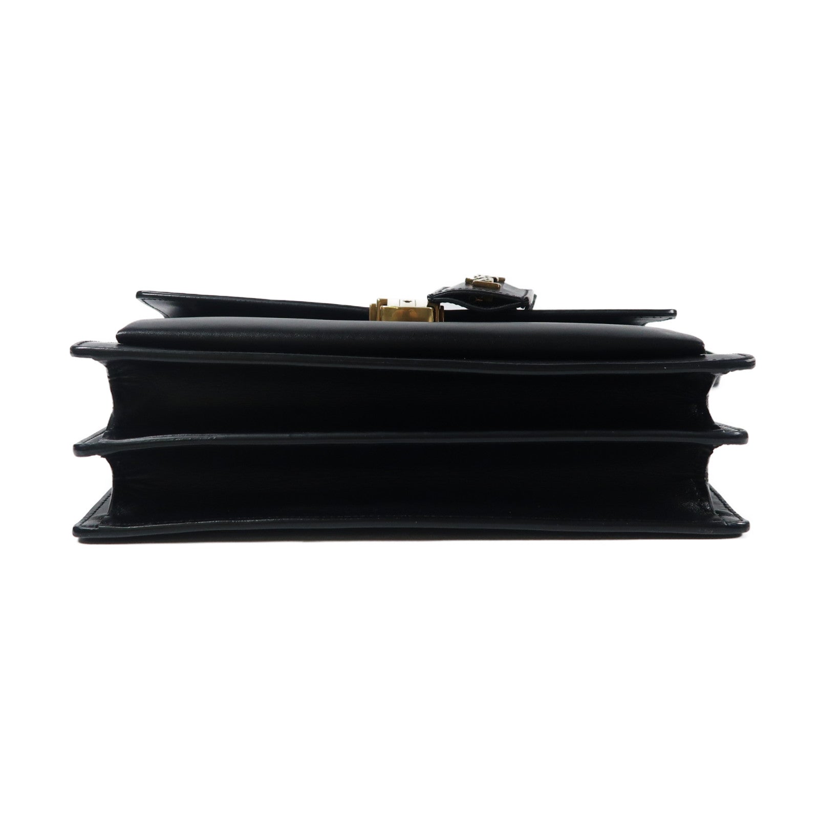SAINT LAURENT 牛皮皮革Shoulder Bag金扣手挽肩背兩用袋黑色