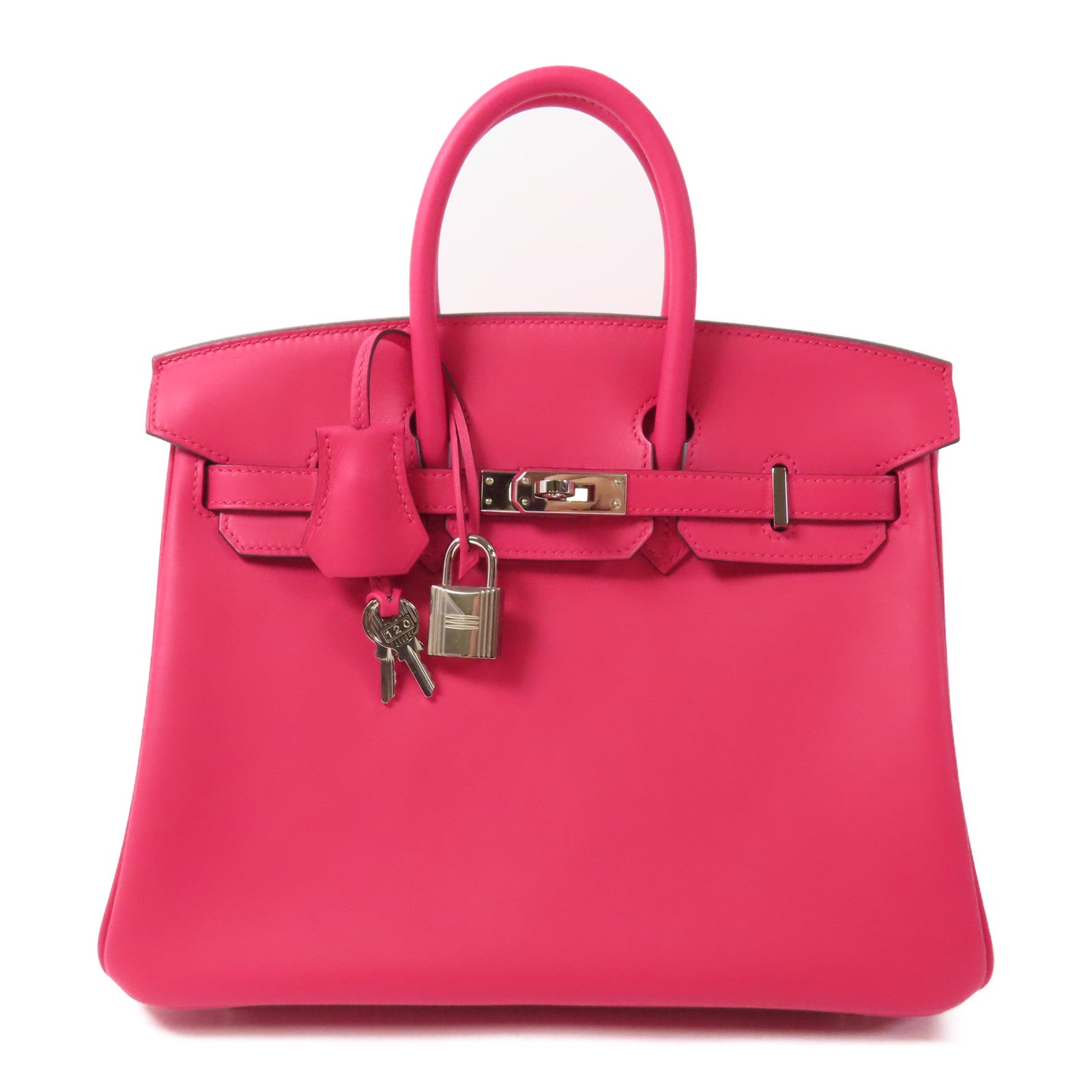 HERMES Swift皮革Birkin 25銀扣手挽袋Rubis