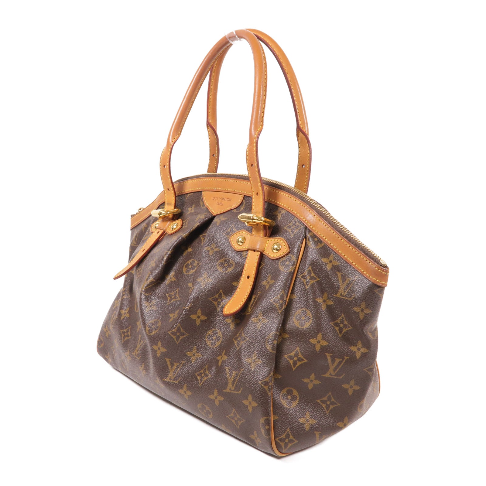 LOUIS VUITTON Monogram Tivoli GM金扣肩背袋棕色